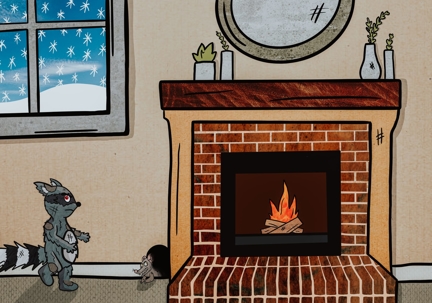 cartoon image of a raccoon and a rat in a hole